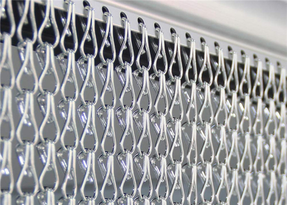 2.0mm Aluminium Chain Link Tirai Warna Perak Untuk Pembagi Ruangan