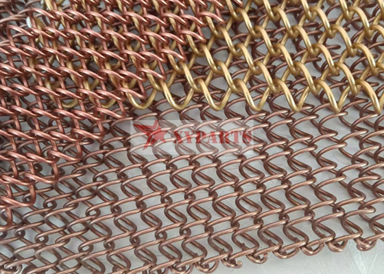 1.2mm Wire Dia Copper Metal Coil Drapery Untuk Dekorasi Restoran