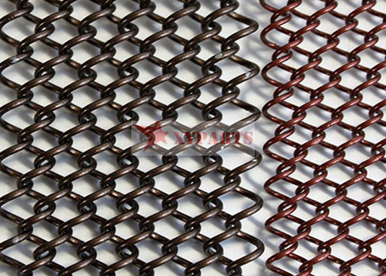 Aluminium Stainless Steel Tembaga Metal Coil Drapery Mesh Untuk Dekorasi Interior