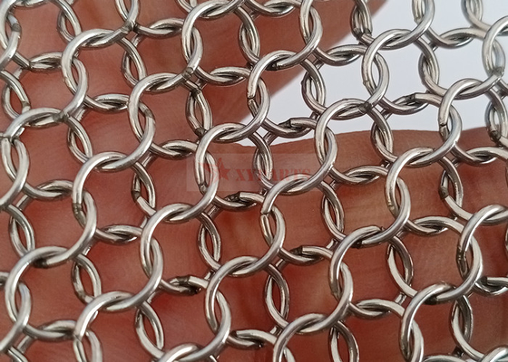 0.8x7mm Stainless Steel Metal Ring Mesh Welded Type Untuk Dekorasi Arsitektur