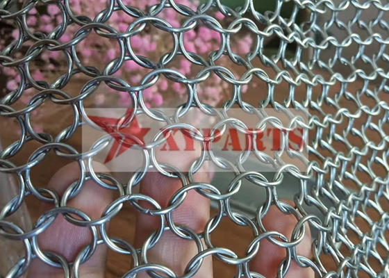 Stainless Steel Welded Chain Mail Ring Metal Mesh Curtain Untuk Layar