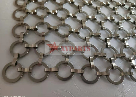 Stainless Steel S Type Flat Wire 3.0mm Ring Metal Mesh Curtain Untuk Partisi Interior