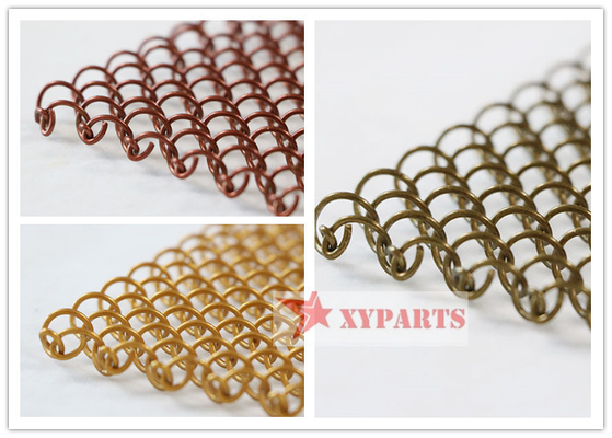 1.0mm Wire Architectural Metal Coil Curtain Dengan Sistem Track yang Dipasang di Langit-Langit
