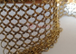 Kuningan Warna Weld Metal Ring Mesh Curtain 0.8x7mm Untuk Dekorasi Interior Dan Eksterior