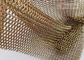 Warna Emas Las Stainless Steel Ring Mesh Curtain 0.53mm x 3.81mm Untuk Dekorasi Hotel