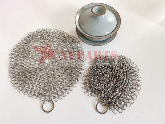 SUS316 Rings Chainmail Cast Iron Pan Scrubber Food Grade