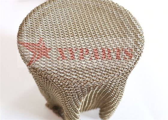 Fasad Mesh Cincin Las Tembaga Selesai PVD