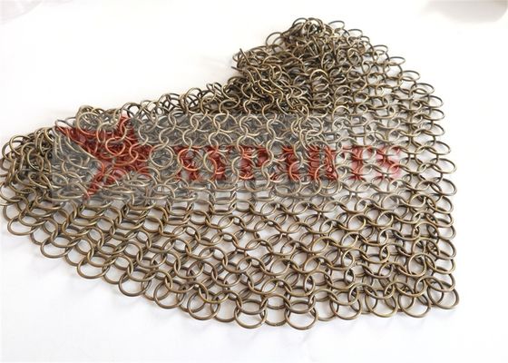 Fasad Mesh Cincin Las Tembaga Selesai PVD
