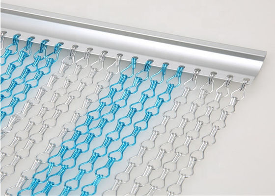 Warna Hitam Aluminium Chain Link Mesh seni dinding logam