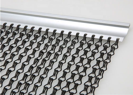 Warna Hitam Aluminium Chain Link Mesh seni dinding logam