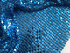 Shiny Blue Aluminium Oem Metal Payet Mesh Chain Mail Fabric Metalik Payet Taplak Meja